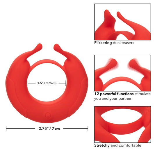 A dual couples cock ring vibrator in black, perfect for adding pleasure.