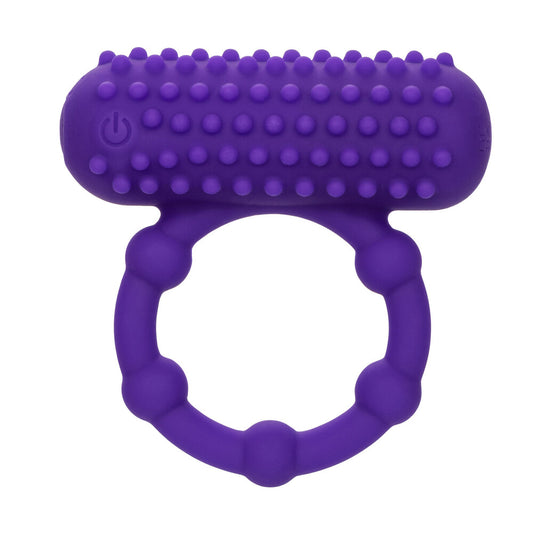 California Exotic 5 bead maximus rechargeable cock ring vibrator with a smooth finish.