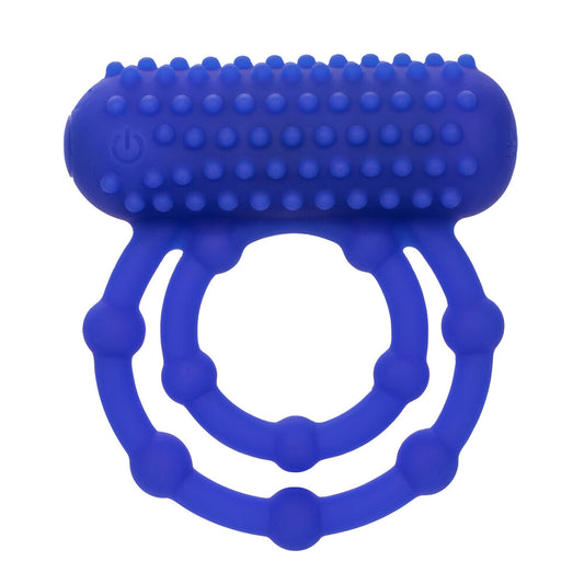 California Exotic 10 bead vibrating cock ring, rechargeable love ring for enhanced pleasure.
