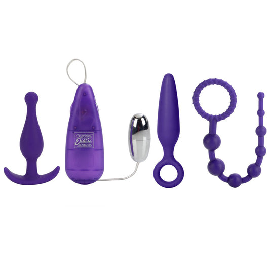 California Exotic her anal kit with butt plugs, designed for anal play and exploration.