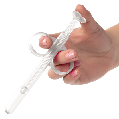 California Exotic lube tubes dispenser for personal lubricant, clear plastic with black accents.
