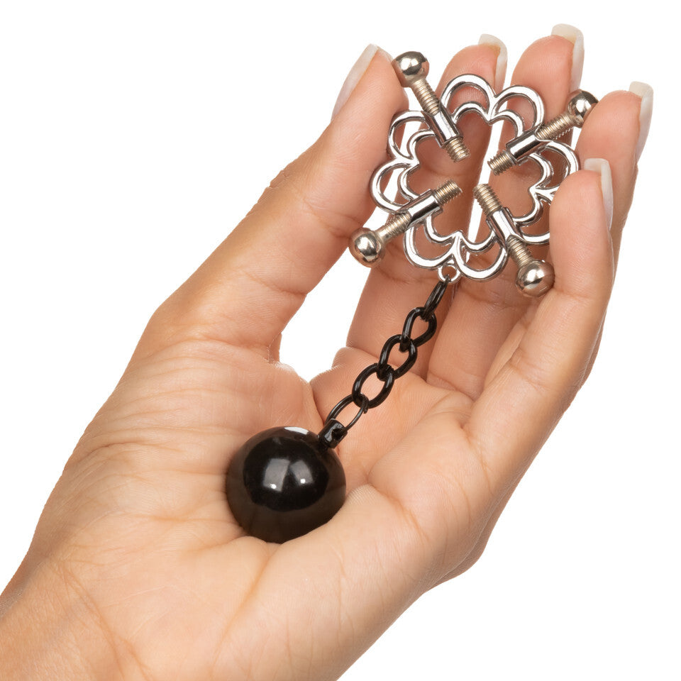 California Exotic nipple grips with four weighted points for enhanced nipple pressure play.