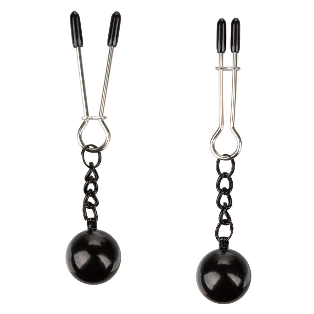 Weighted nipple clamps with tweezer design for teasing and sensual nipple play