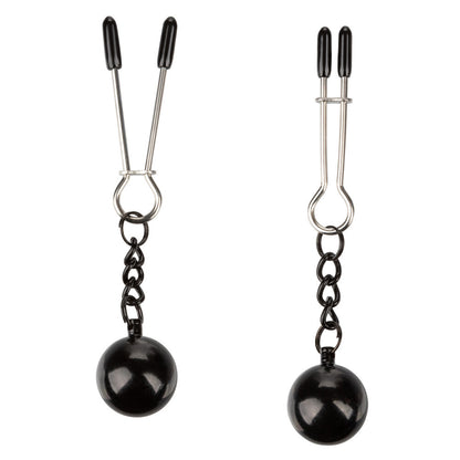 Weighted nipple clamps with tweezer design for teasing and sensual nipple play