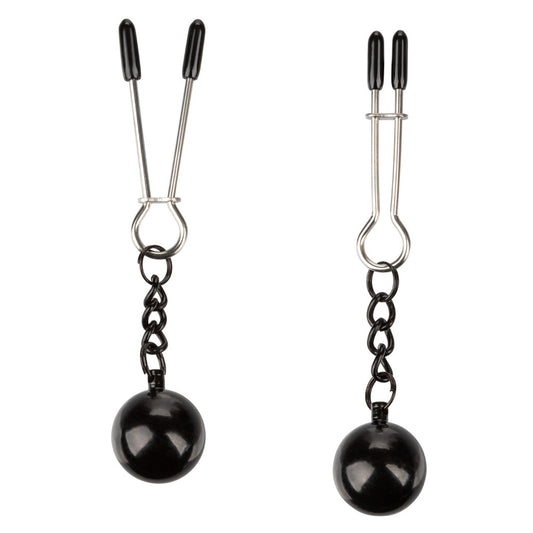 Weighted nipple clamps with tweezer design for teasing and sensual nipple play