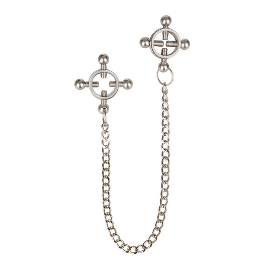 california exotic nipple grips, four point nipple press with chain body jewellery