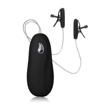 California Exotic heated vibrating nipple teasers in black, designed for nipple stimulation.