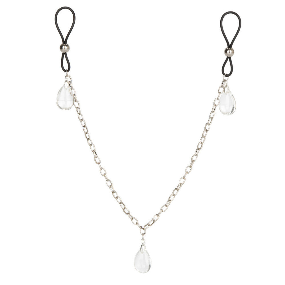 Non-piercing nipple chain jewellery with crystal detailing, California Exotic body adornment.