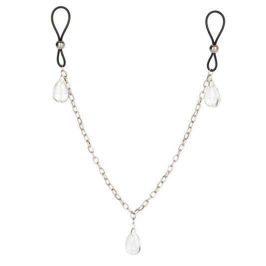 Non-piercing nipple chain jewellery with crystal detailing, California Exotic body adornment.