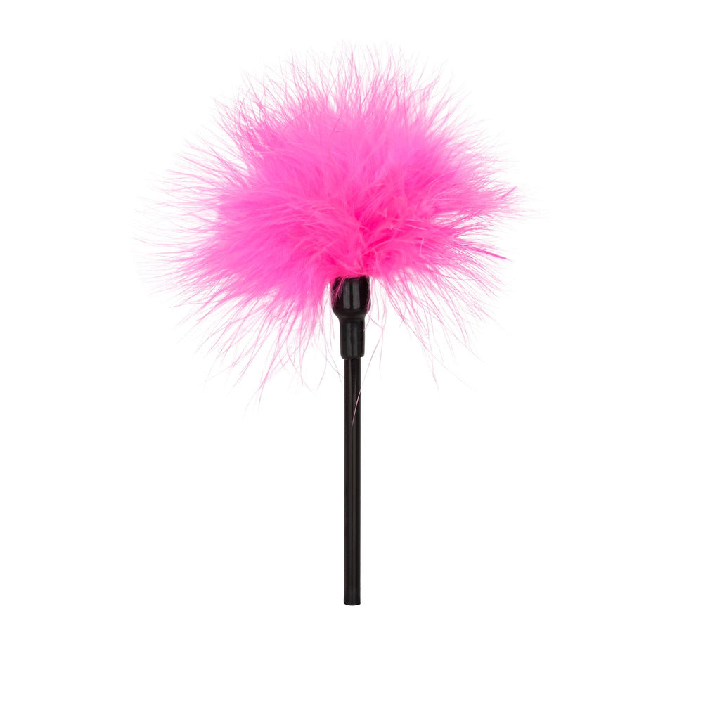 Close-up of the california exotic 'playful tickler' novelty, showing its textured surface and flexible design.