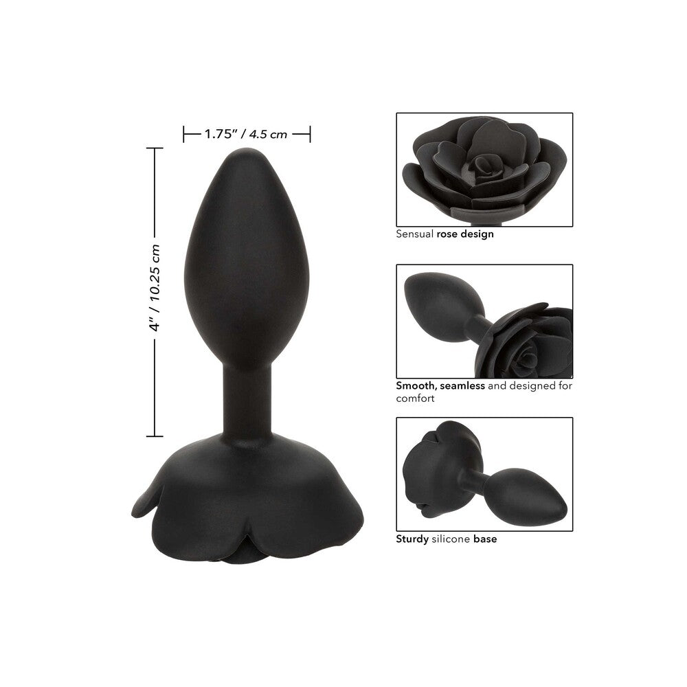 Large, rose-shaped anal plug in a deep, alluring red, smooth finish for exciting tail play.