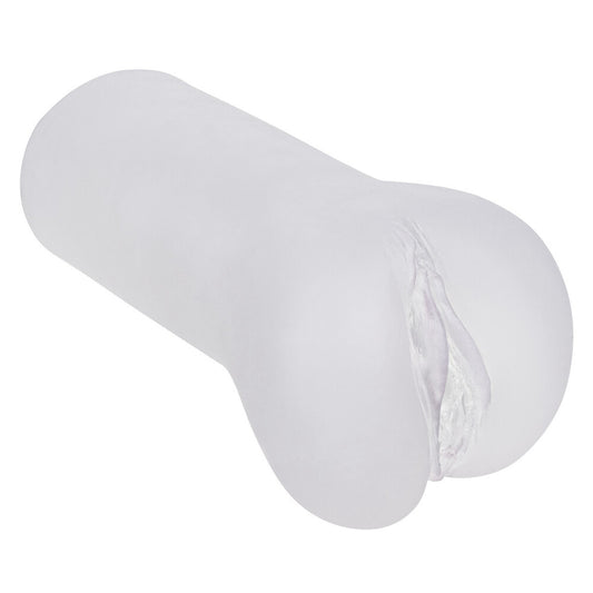 Clear California Exotic boundless vulva masturbator, for solo pleasure, made of soft material.