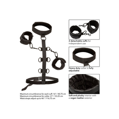 California Exotic Boundless Collar Body Restraint, a black faux leather collar for bondage play.