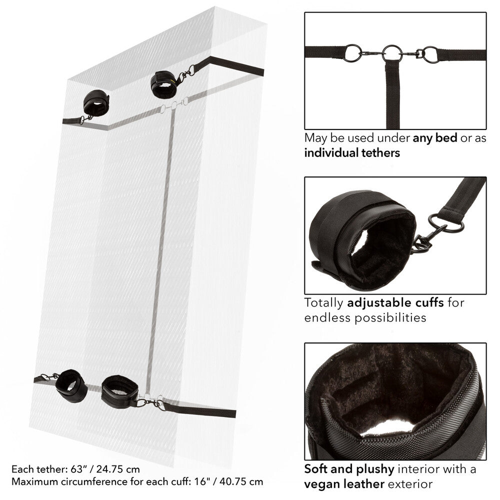 california exotic boundless bed restraints, black nylon straps for playful bedroom adventures