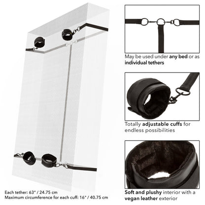 california exotic boundless bed restraints, black nylon straps for playful bedroom adventures