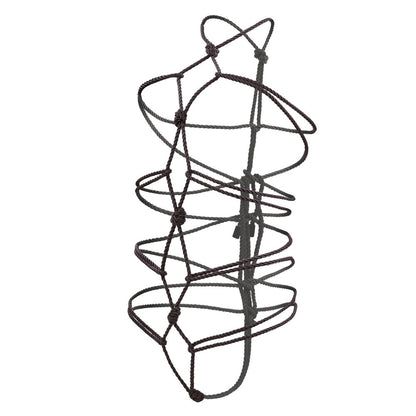 Close-up of a ten-metre length of durable, tightly-woven black rope, for restraint play.