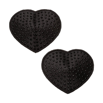 California Exotic radiance black heart pasties, sparkly nipple covers for burlesque and dancing
