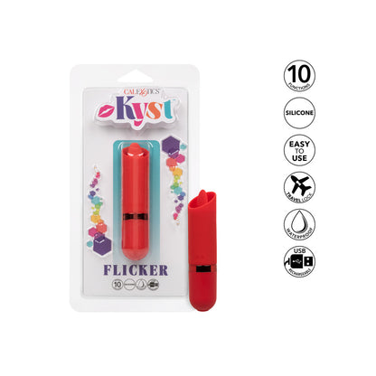 Small, shimmering purple Kyst Flicker massager by Creative Conceptions; a mini vibrator for discreet pleasure.