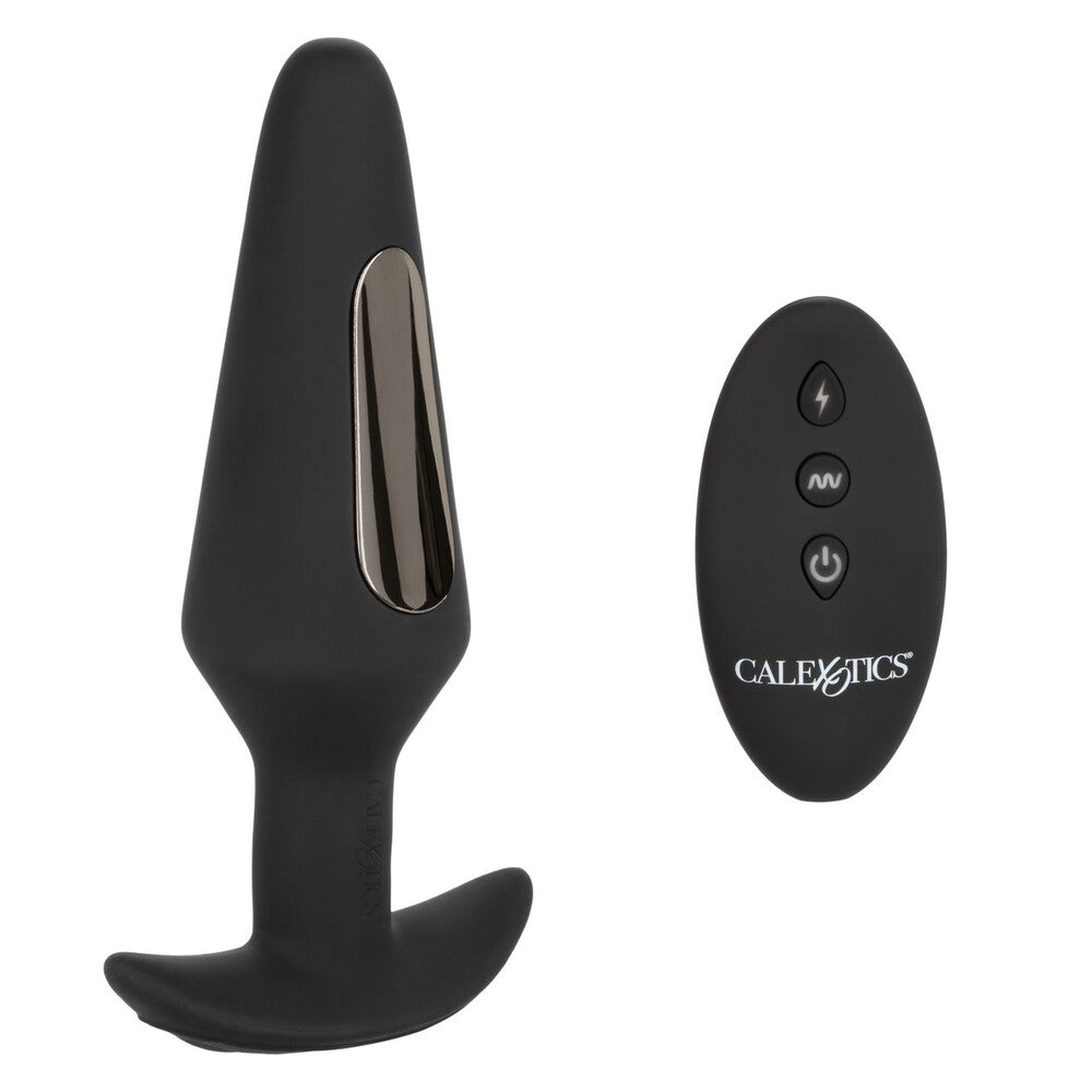 Volt Electro Flare butt plug from California Exotic, a silver electro sex stimulation device.