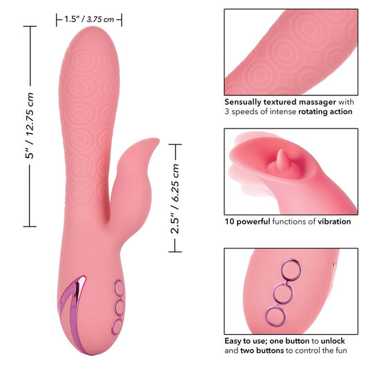 Purple rechargeable vibrator from California Exotic, designed for clitoral stimulation and pleasure.