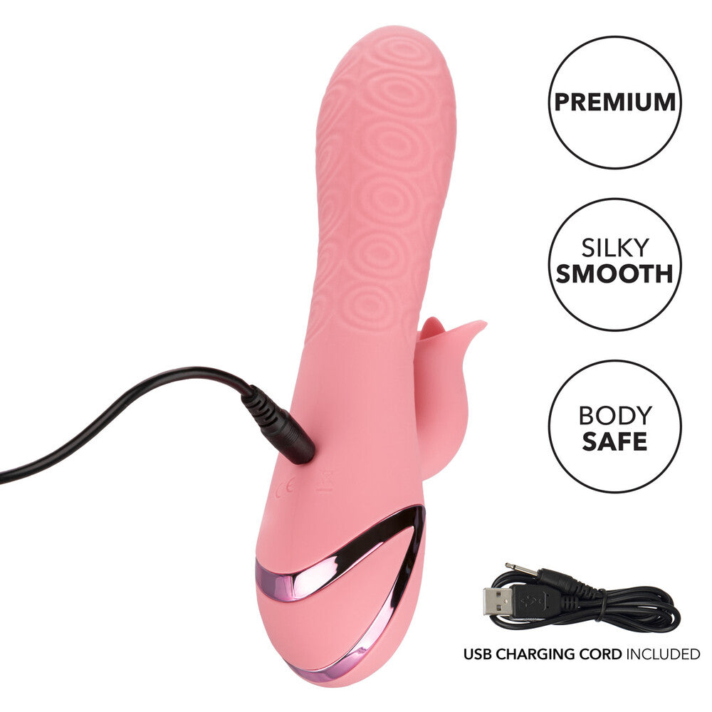 Rechargeable clit vibrator, the Pasadena Player by California Exotic, in a soft, skin-safe material.