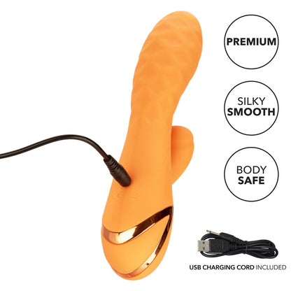 Rechargeable vibrator with clit stimulator, Newport Beach Babe edition, in a sleek design.