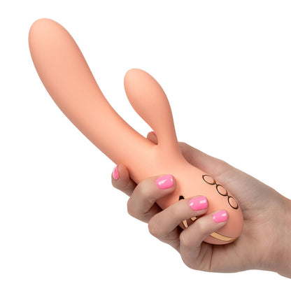 California Exotic Monterey Magic vibrator with clit stimulator, purple silicone with a smooth finish.