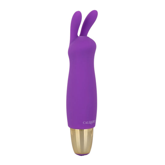 Close-up of the Slay Buzz Me mini rabbit vibrator, a small pink clitoral massager.