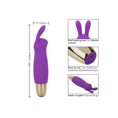 Mini rabbit vibrator in a playful design, perfect for clitoral massage and exploration.