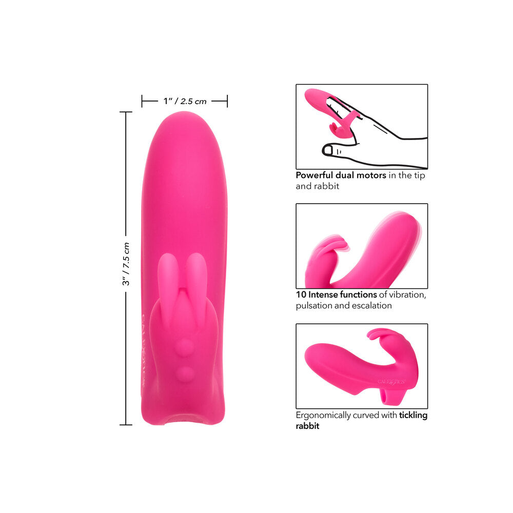 marvelous pleaser rabbit finger vibrator from california exotic, a purple silicone pleasure toy.