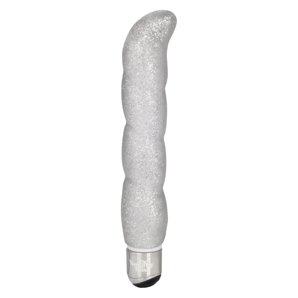 The California Exotic Screwnicorn g-spot vibrator, a majestic purple silicone pleasure toy with ridged texture.
