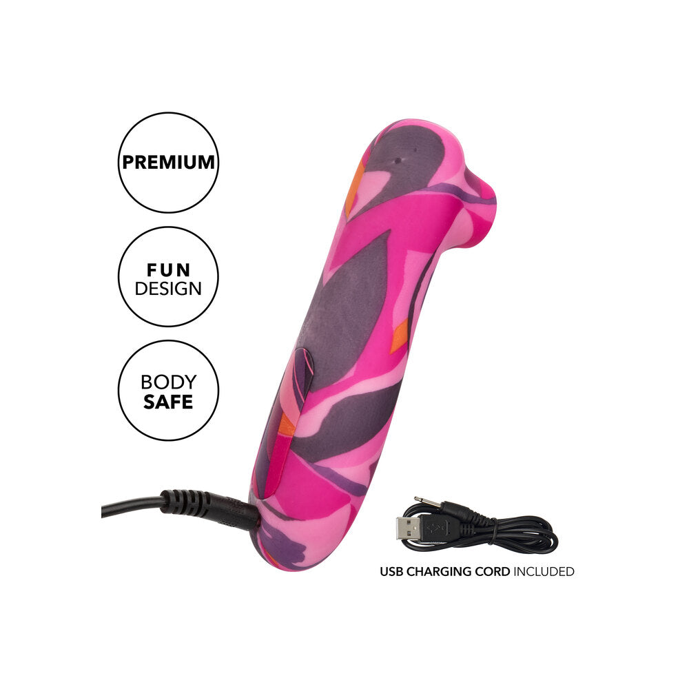 Naughty Bits Suck Buddy clitoral vibrator, a playful pink massager from California Exotic.