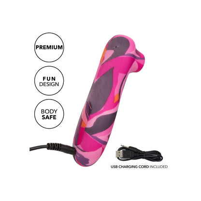 Naughty Bits Suck Buddy clitoral vibrator, a playful pink massager from California Exotic.