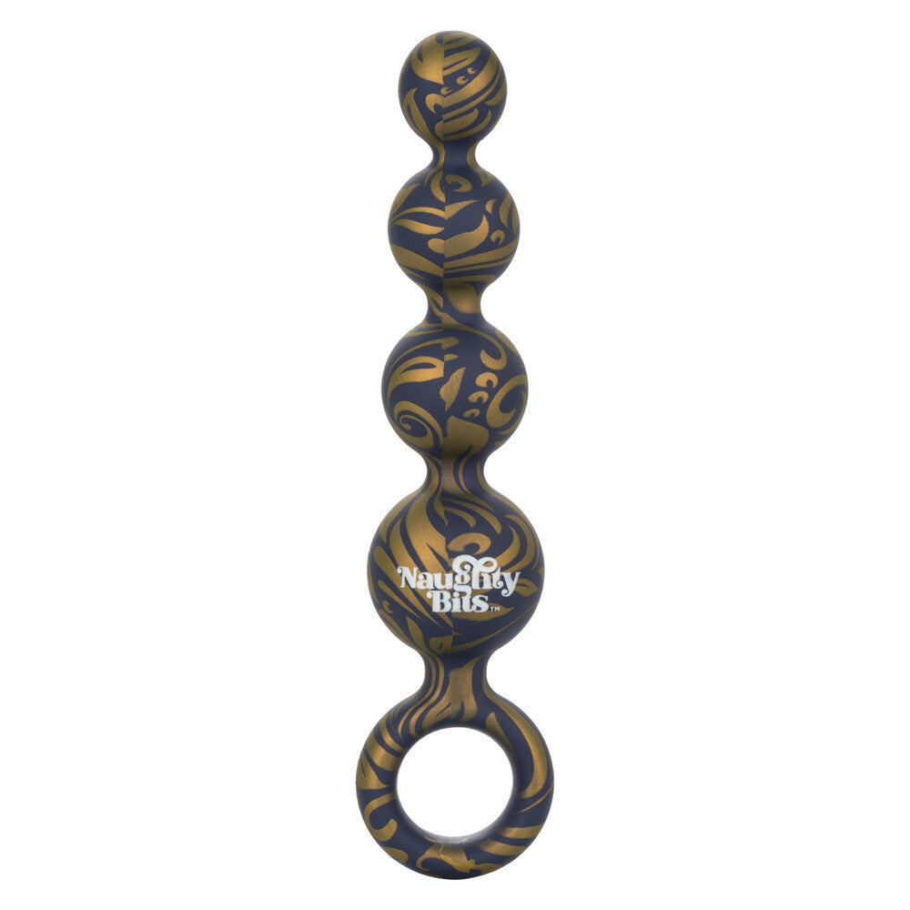 California Exotic naughty bits butt balls: graduated silicone anal beads for pleasure.