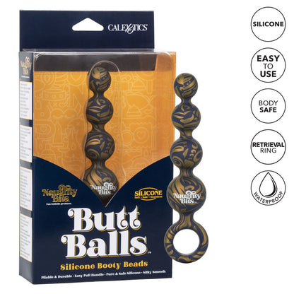 California Exotic naughty bits butt balls: silicone anal beads for cheeky fun