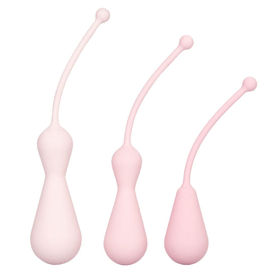The california exotic inspire kegel kit: weighted silicone training balls for pelvic floor exercise.