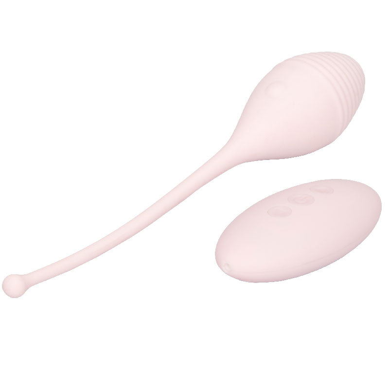 Inspire vibrating kegel exerciser from California Exotic, purple silicone, remote control, for pelvic floor exercises.