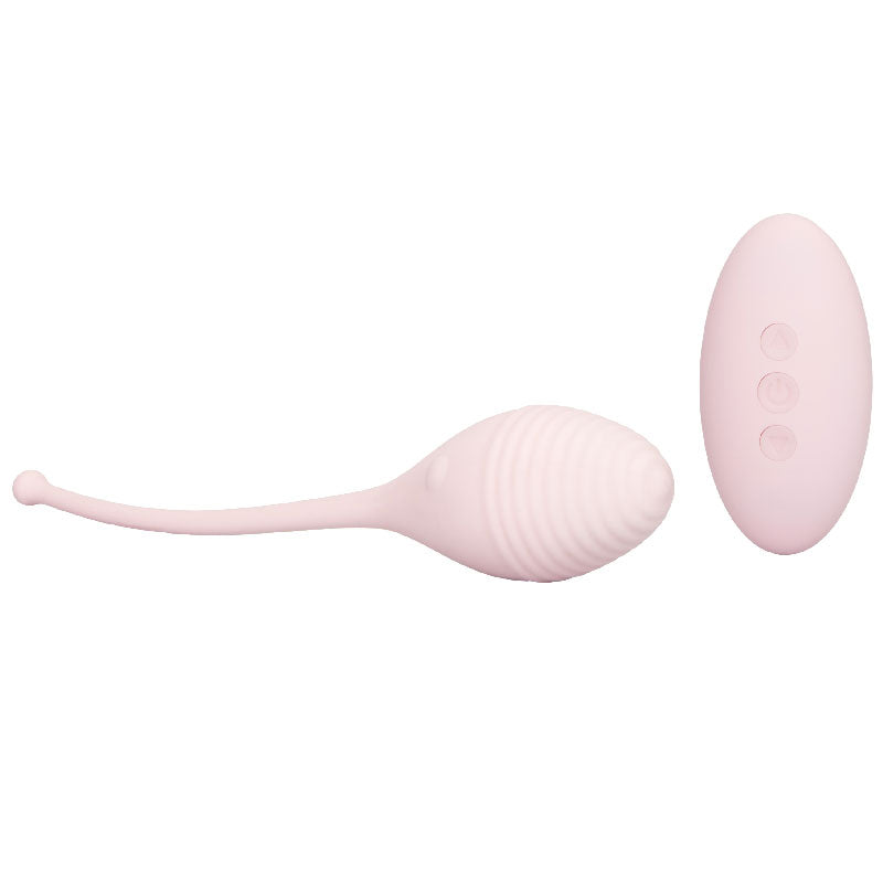 California Exotic Inspire vibrating kegel exerciser with remote control, purple silicone material.