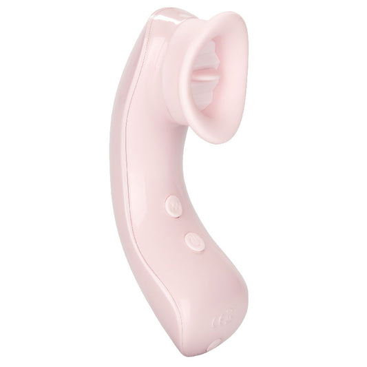California Exotic clitoral vibrator with flickering light for intimate arousal, smooth finish.