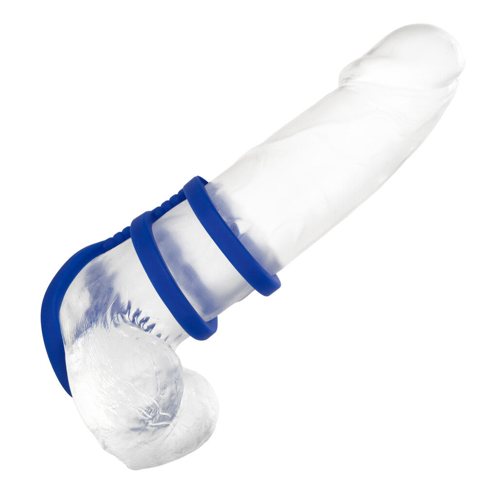 silver metal triple cock cage for enhanced pleasure and secure love play