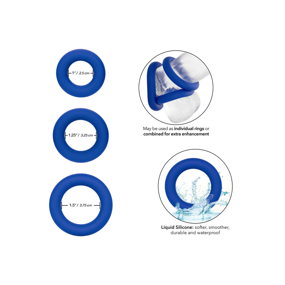 The admiral universal cock ring set in blue from california exotic, a selection of love rings.