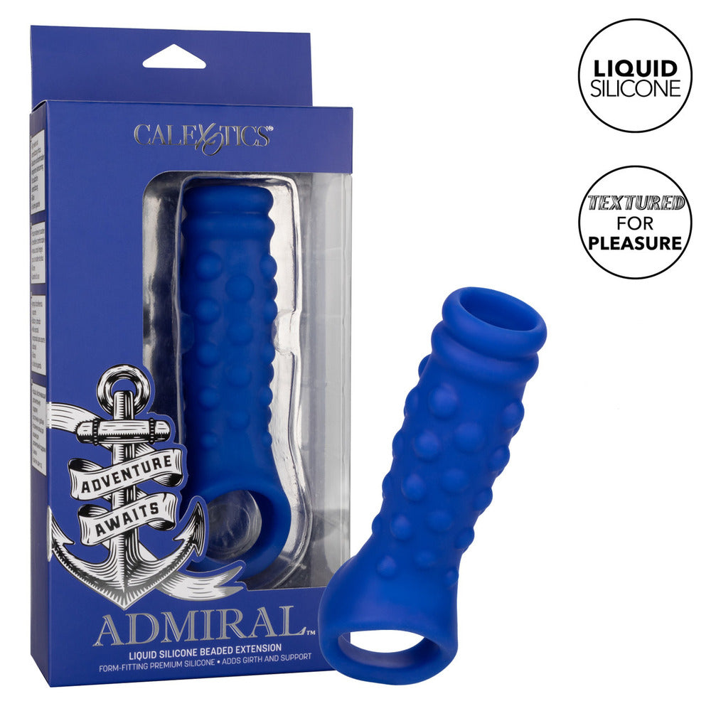 Close-up of the admiral beaded penis extension from california exotic, showing detailed texture.