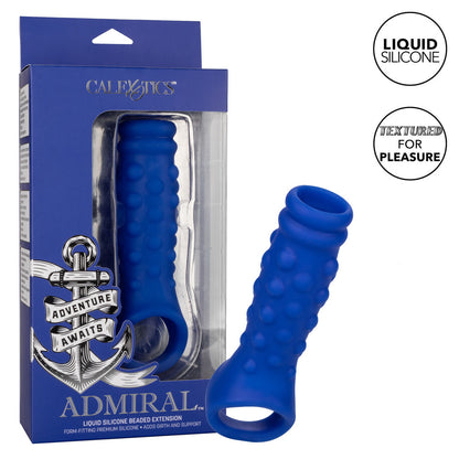 Close-up of the admiral beaded penis extension from california exotic, showing detailed texture.