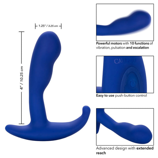 Curved silver anal probe from california exotic, perfect for advanced anal exploration.