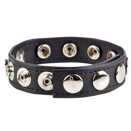 black leather cock and ball strap, a love ring from california exotic
