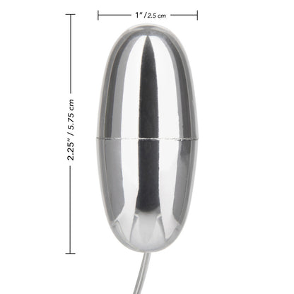 Vibrating egg in a striking metallic grey, perfect for discreet pleasure and intense sensations.