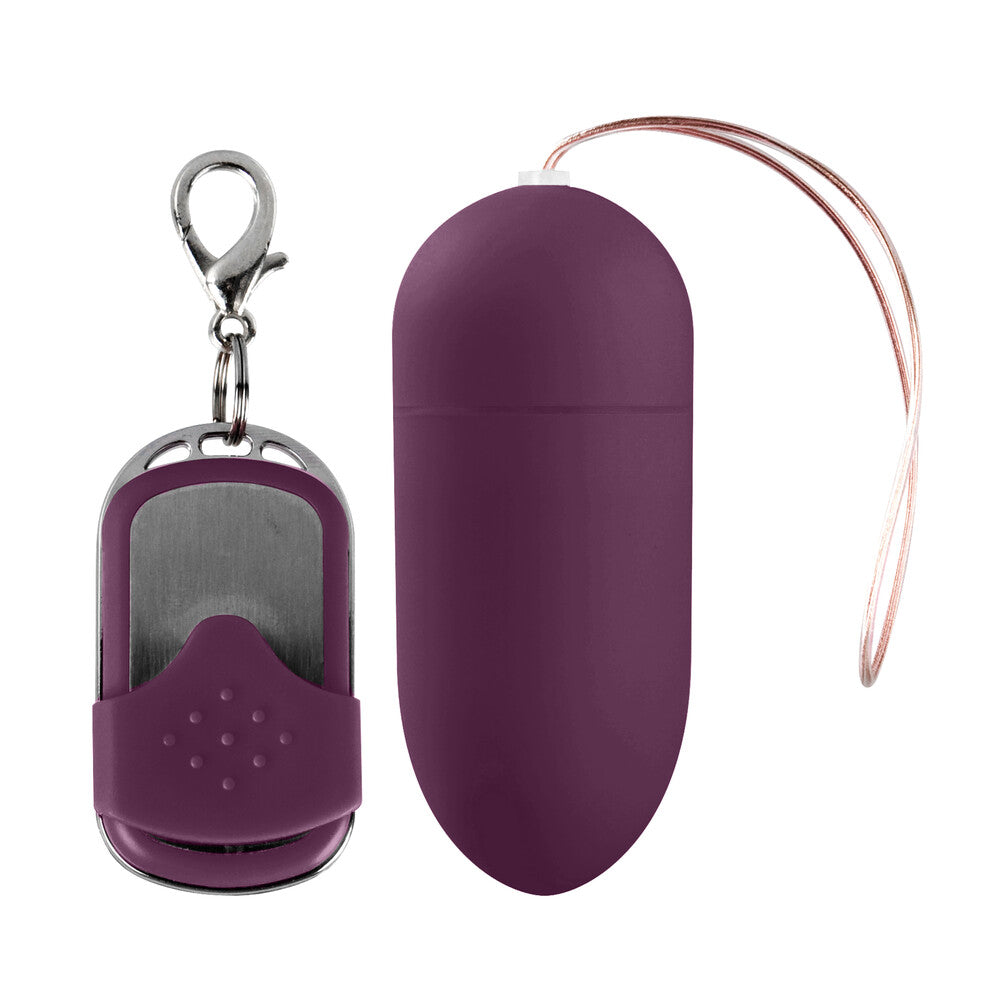 Purple vibrating egg with remote control for discreet pleasure, from Shots Toys.