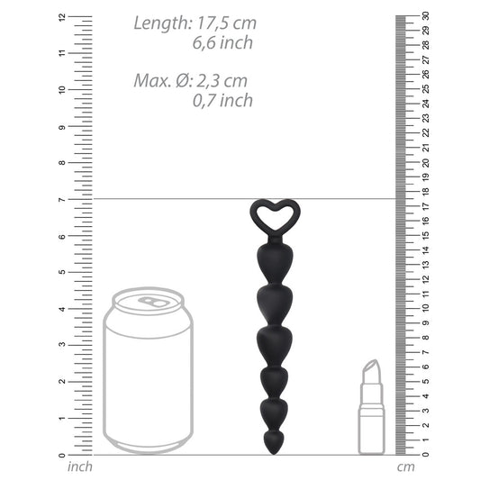 Black silicone anal beads from shots toys, a pleasure enhancing sex toy.