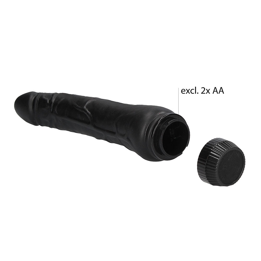 Black g-spot vibrator from shots toys, ergonomically curved for targeted stimulation. Silicone construction with a smooth finish.