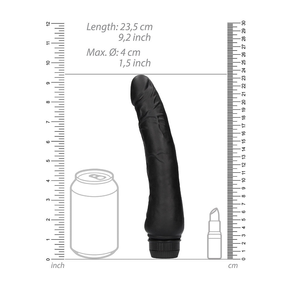 Black g-spot vibrator from shots toys, textured for intense stimulation, made from body-safe silicone.